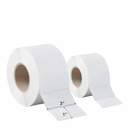 3" x 1" Direct Thermal Labels – 1300/Roll, 12 Rolls Thermal Factory